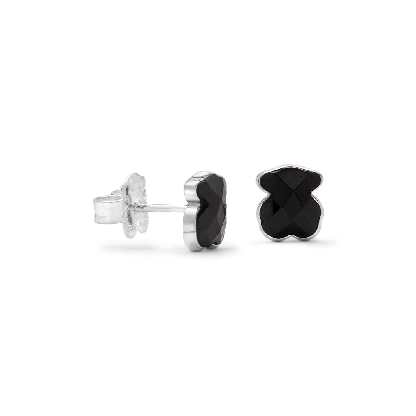 TOUS Sterling Silver and Faceted Onyx Earrings