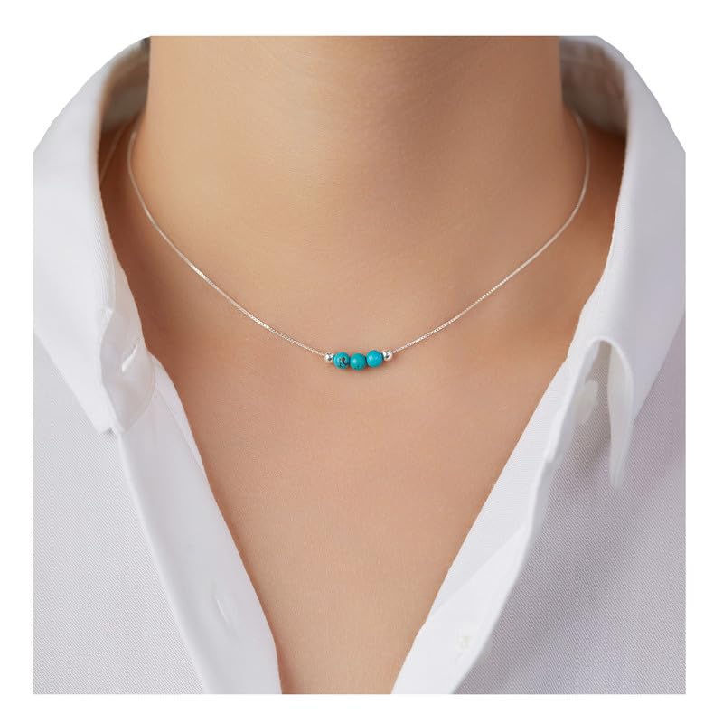 Turquoise Crystal 925 Sterling Silver Necklace