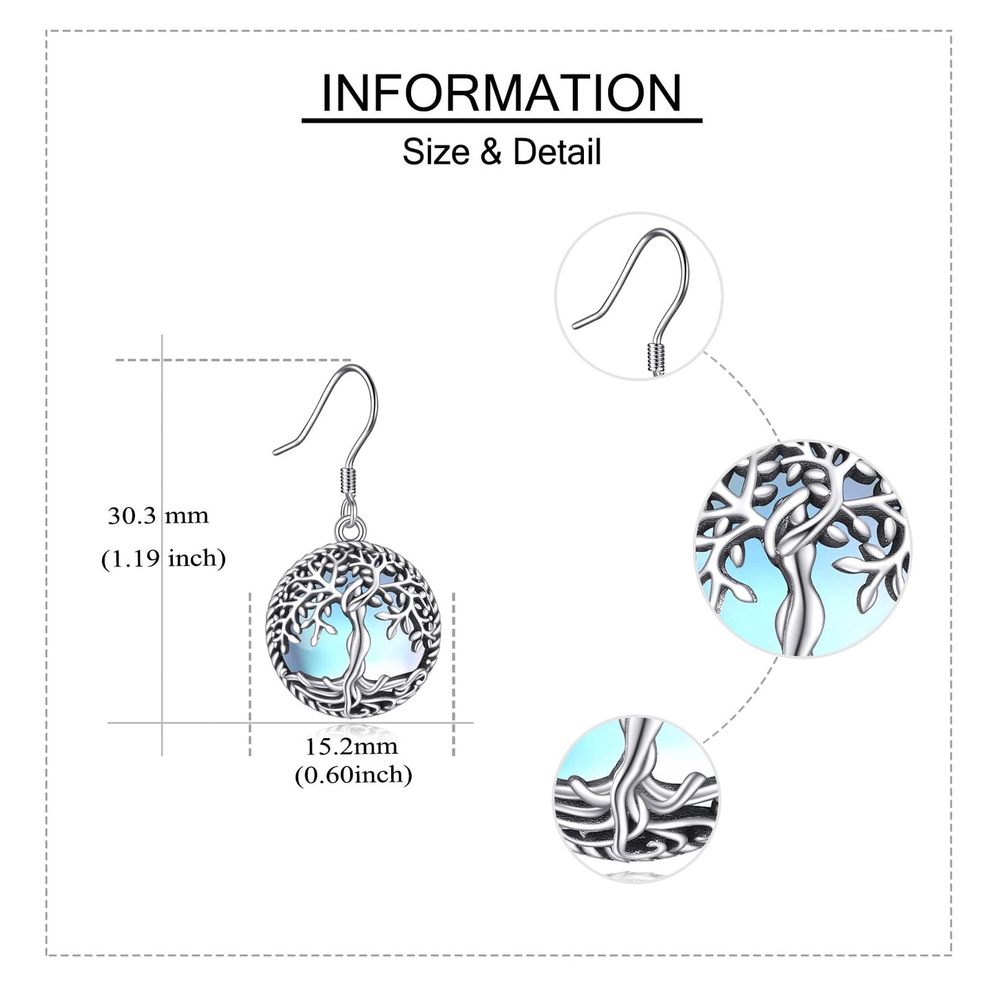 Moonstone Tree of Life Earrings