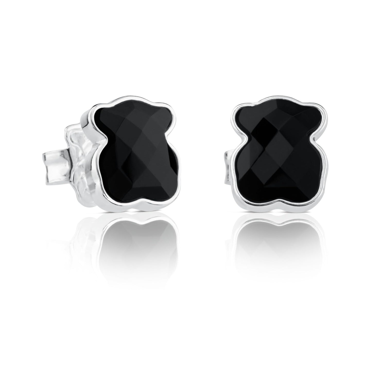 TOUS Sterling Silver and Faceted Onyx Earrings