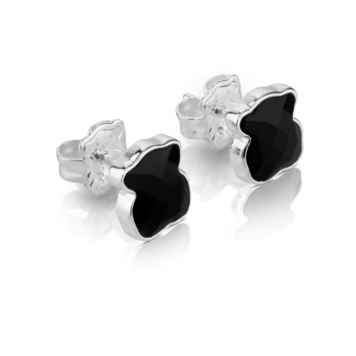 TOUS Sterling Silver and Faceted Onyx Earrings