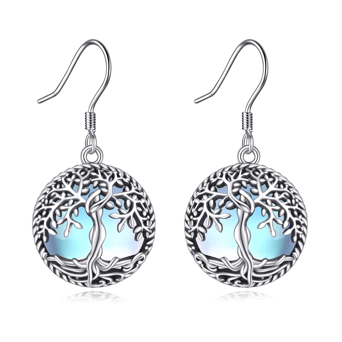 Moonstone Tree of Life Earrings