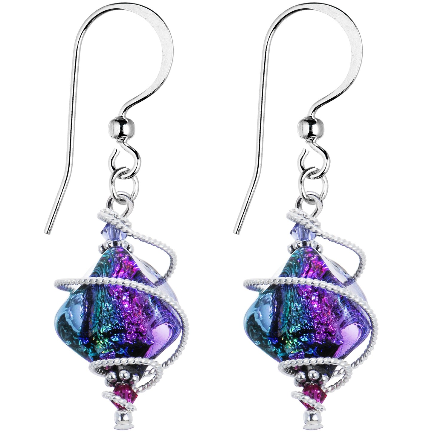 Handcrafted 925 Dichroic Earrings